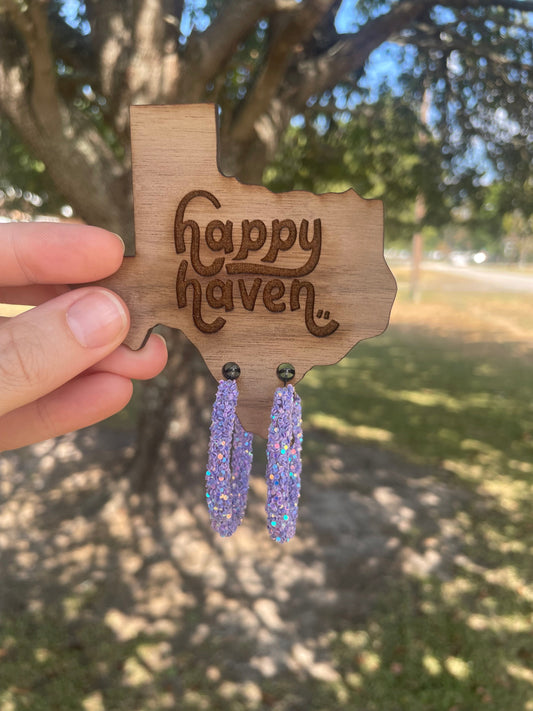 Lavender Glitter Hoops